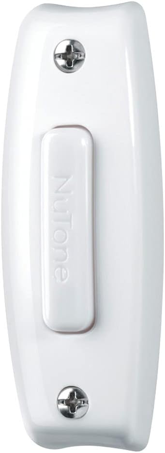 Broan-NuTone PB7LWH Doorbell Kit, Lighted Rectangular Pushbutton for Home, 1" x 1" x 1", White
