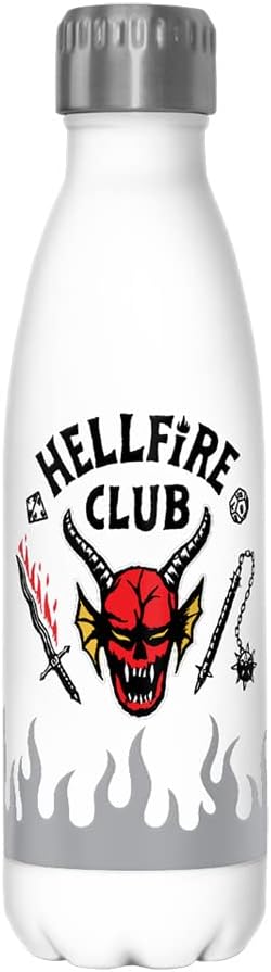 Netflix Stranger Things Hellfire Logo Flame 17 oz Stainless Steel Bottle, Multicolor