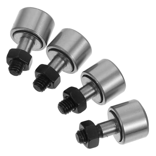 4pcs Cam Follower Needle Roller Bearing Bolt Type External Thread Steel Guide Rail Accessory for Machine Tools and 3D Printers