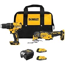 DEWALT 20V MAX Cordless Drill Driver and Oscillating Multi-Tool Combo Kit with 2 x 2 Ah Batteries and Charger, Blade and Workbag (DCK251D2)