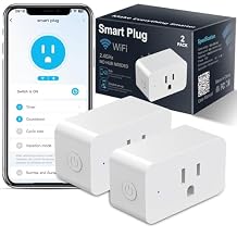 2 Pack Smart Plugs, WiFi Outlets Compatible with Alexa&Google Assistant,15A/1800W Max, Smart Socket with Timer and Group Control, No Hub Required, Simple Setup, for Home(2.4G WiFi Only)