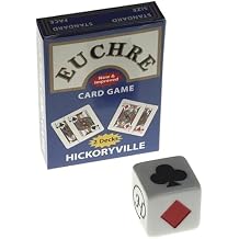 Hickoryville Euchre Playing Cards Bundle - 2 Euchre Decks in 1 Box with 1 White Suit Marker Dice
