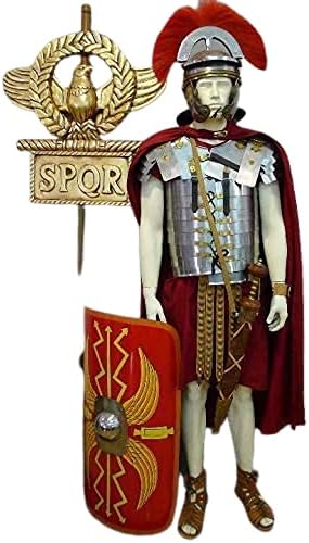 Nautical-Mart Roman Armor Lorica Segmentata Attached Cingulum Belt Centurion Helmet Shield