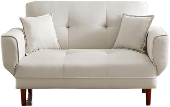 Beige Fabric Sofa Bed, Sleeper Sofa, Multi-Function Sofa, with 5 Adjustable Angles