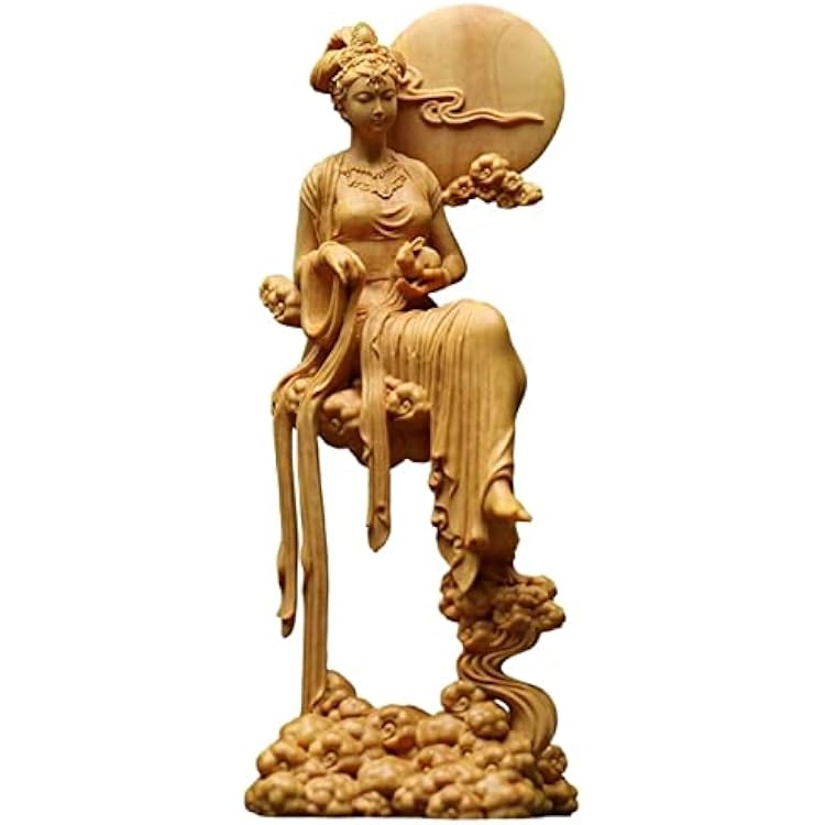 Feng Shui Decor Hand Carved Boxwood Change Statue,Change Sculpture Ornaments Home Office Decor