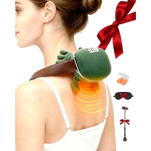Neck Massager with Heat Kneading - Dual Zone Warming, 4D Deep Kneading Neck and Back Massager, 2.0 Neck Massager with 3 Modes, for Shoulder Back Necks Leg 1PCS