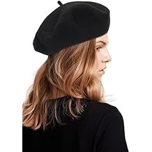 Women Wool Beret Hat, Classic French Style Artist Hat, Solid Color Chic Winter Warm Cap for Girls