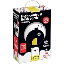 Banana Panda High Contrast Baby Flash Cards - 10 Large Black and White Double-Sided Cards - Specially Designed to Promote Visual Stimulation and Sensory Development in Infants Ages 0-3 Months