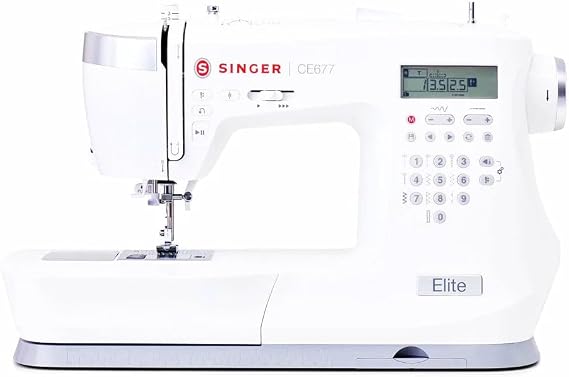 Singer Elite CE677 Computerized Touch-Button Sewing Machine (White)