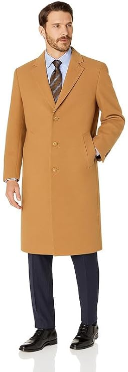 Adam Baker Men's Single Breasted Wool Cashmere Full Length Topcoat - Colors