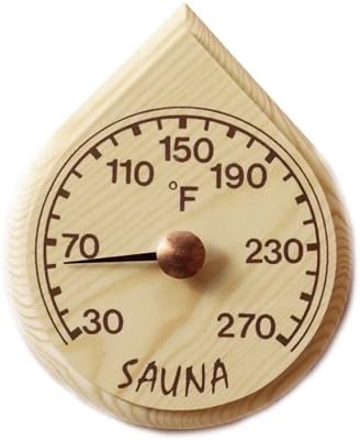 Finlandia Raindrop Shaped Sauna Thermometer (6 12" x 5 12", F), Reliable Sauna Accessory