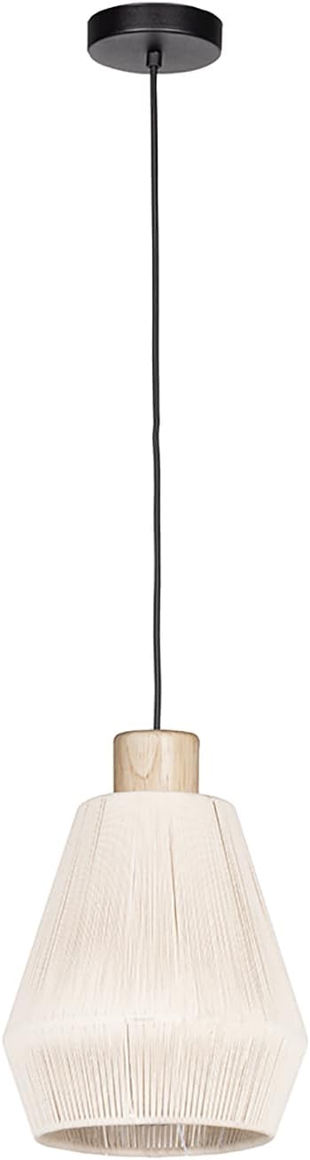 EGLO Lanier 1-Light Mini Pendant - Black Finish - Cream Shade