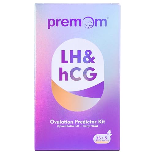 Premom Quantitative Ovulation Predictor Kit: 25 Ovulation Test Strips  5 Pregnancy Test Strips Combo, with Smart Digital Ovulation Reader App - Accurate Numerical LH Tests