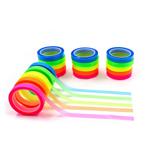 20 Rolls Transparent Writable Highlighter Tape, Removable Sticky Notes, 5 Bright Colors Book Tabs, 0.24in16.4ft