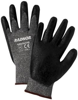 Radnor Large Black Premium Foam Nitrile Palm Coated Work Glove With 15 Gauge Seamless Nylon Liner And Knit Wrist