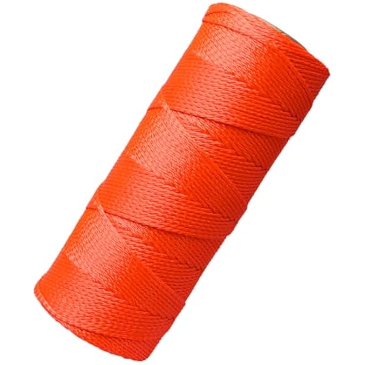Mason Line String, 600 Ft Length Nylon Twine, 18 Braided Nylon String for Gardening Or Masonry Tools, Orange
