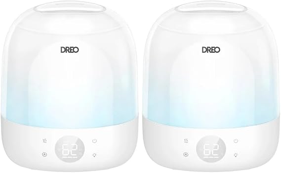 DREOO Ultrasonic Cool Mist 0.8 Gal. Humidifier, 2-pack