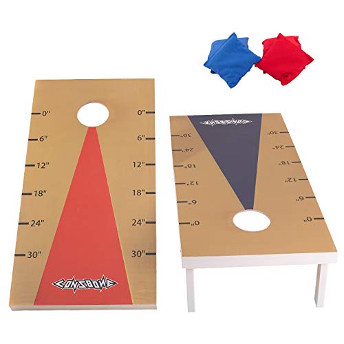 KEANO Cornhole Board Set- 4 x 2 ft or 2 x 1 ft Cornhole Boards with 8 Bean Bags & Travel Case, Game Boards Corn Hole Toss Game for Teenager & Adult, Perfect for Indoor & Outdoor Play Holiday Party