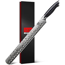 SHAN ZU Brisket Knife in Powder Steel, 12 Inch Carving Knife for Meat Cutting, Turkey and BBQ, Slicing Knives with Ergonomic Pakkawood Handle, Ultra Sharp Meat Knives