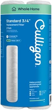Culligan CW-F Sediment Replacement Cartridge Polypropylene Cord-Wound, 10 Micron, 12,000 Gallon Capacity, 2-Pack