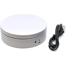 Mini 360 Rotating Electric Turntable Display , 4.75" Diameter, 3 RPM, w/Power Cord USB or Battery powered White Top for Photography Products Display, Jewelry, Watch 1:64 Diecast Car Toy Vehicle Display Turn Table