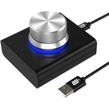 DROK USB Volume Control Knob - Computer Speaker External Volume Control with 1-Key Mute Function, Programmable, Compatible for PC/Mac/Android