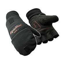 RefrigiWear Softshell Convertible Mitt Insulated Open Finger Mitten Work Glove