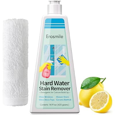 Hard Water Stain Remover, Shower Glass & Shower Door Cleaner, Removes Calcium Build Up for Toilet Bowl & All Household Cleaner -16.91oz