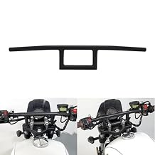 AnXin Motorcycle 7/8" Handlebar Cafe Racer Box Window Attack Style Handlebars 22MM Universal For Cruiser Bobber Custom Application Black