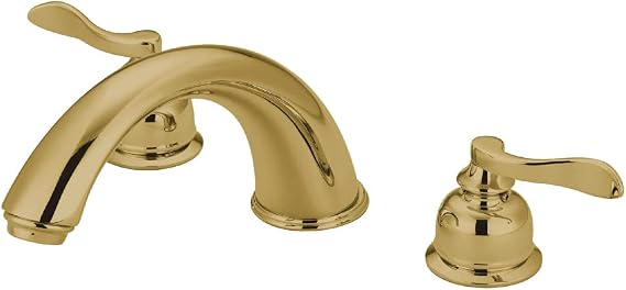 Kingston Brass KB8362NFL NuWave French Roman Tub Faucet, Polished Brass,7.75 x 4.5 x 2.5