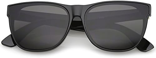 zeroUV Retro Oversize Wide Temple Square Flat Lens Horn Rimmed Sunglasses 60mm