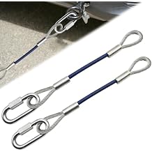 1 Pair Trailer Safety Towing Cables 12 Inch Extension for Towing Bar with Snap Hook Safety Latches - 8000 lbs Load Capacity