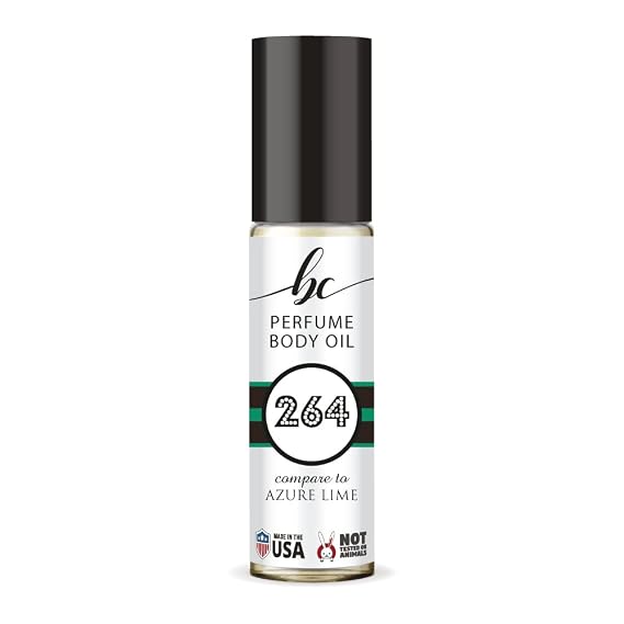 BC Perfume 264 Inspired by Azure Lime For Women & Men Replica Fragrance Body Oil Dupes Alcohol-Free Sample Travel Size Concentrated Long Lasting Roll-On 0.3 Fl Oz/10ml