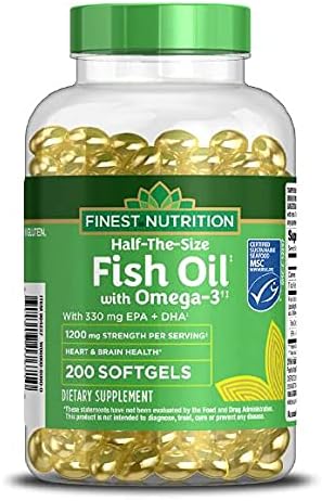 Walgreens (Formerly Finest Nutrition) Half-The-Size Fish Oil 1200 mg Softgels 200.0ea