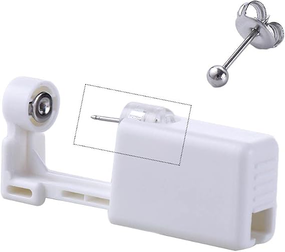 Self Nose Piercing Gun Ear Piercing Tool Kit Safety Earring Piercing Stud Kit Nose Clip Body Jewelry Piercing Tool(A)