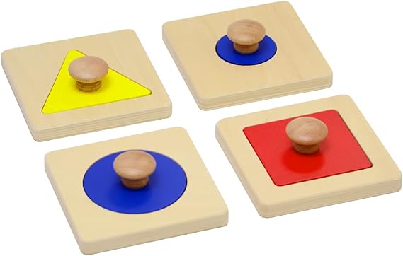 Elite Montessori Thick Single/Multiple Shape Jumbo Knob Puzzles Preschool Toddler Learning Material (Single Shape Puzzles)