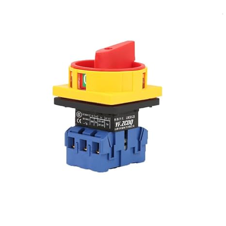 32A Rotary Changeover Switch 380V 2 Position 6 Terminals, Universal Selector Switch, Cam Switch for Electrical Wiring,Control Circuit