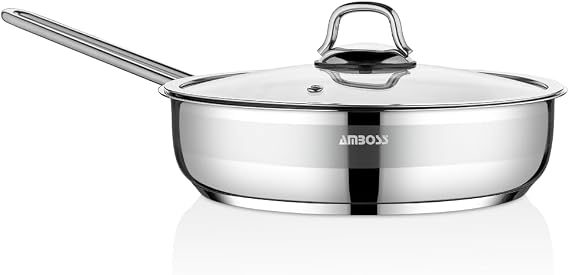 Amboss Saphire 28x8 4.5 liter Steel Pan with Glass Lid 4806