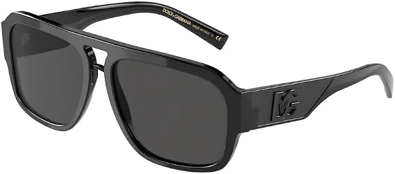 Dolce&Gabbana DG4403 501/87 58MM Black/Dark Grey Aviator Square Sunglasses for Men +Bundle with Accessory Eyewear Kit