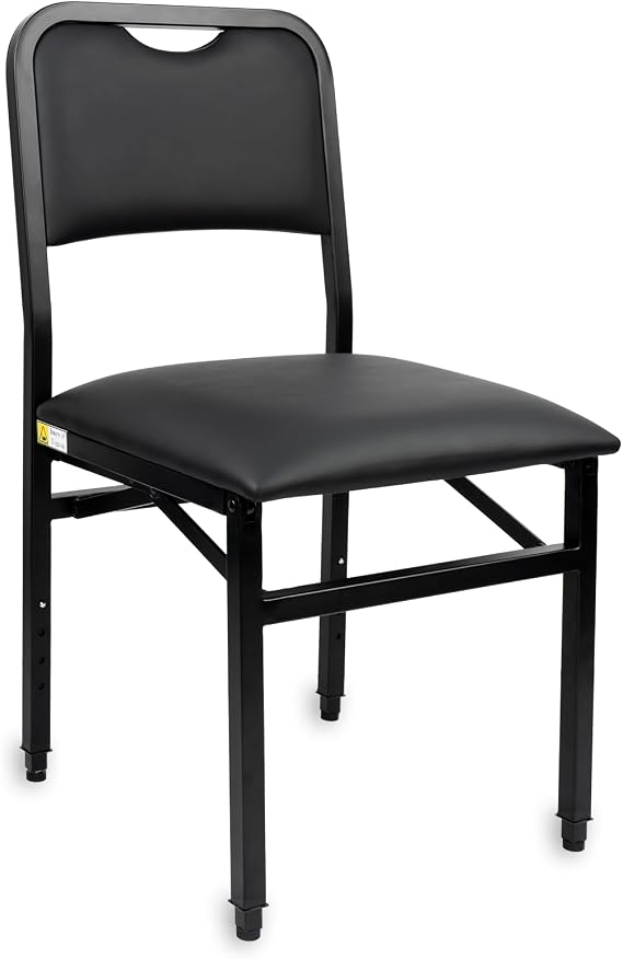 POCHAR Metal Cello Playing Chair - Height-Adjustable, Ergonomic Design Musician's Chair for Comfort, Foldable and Portable, Durable Metal Frame for Precision Performance