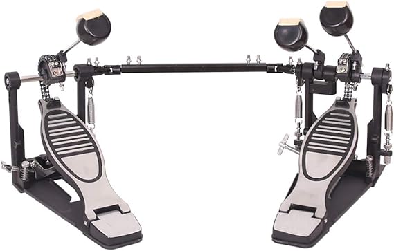 Double Bass Pedal,Double Chain Double Bass Drum Pedals,Double Kick Drum Pedal with Patch Suit for Kick Drum Set and Electronic Drums (A)
