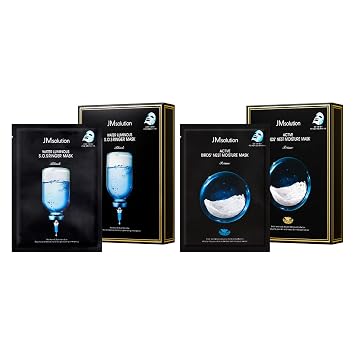 JMsolution K-Beauty Hydration Mask Set Water Luminous SOS Ringer Mask Plus & Active Birds Nest Moisture Mask Prime, 20 Total Masks