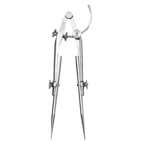 Starrett Improved Firm-Joint Outside Divider with Round Legs - Hardened Points for Precision Layout, Made from High-Grade Steel - 9" Length, Black Oxide Finish - 85B
