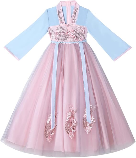 AINIFU Girl Fairy Hanfu Dresses Served Ru Princess Dresses Long Sleeve Chinese Style Performance Costumes