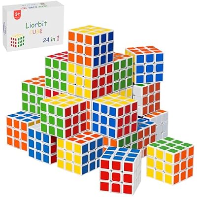 24 Pack Mini Puzzle Cubes Party Favors for Kids, 3x3 Mini Magic Cube Puzzle Prize Set for Kids School Rewards, 1.18inch Bulk Small Toys for Party, Birthday, Christmas Stocking
