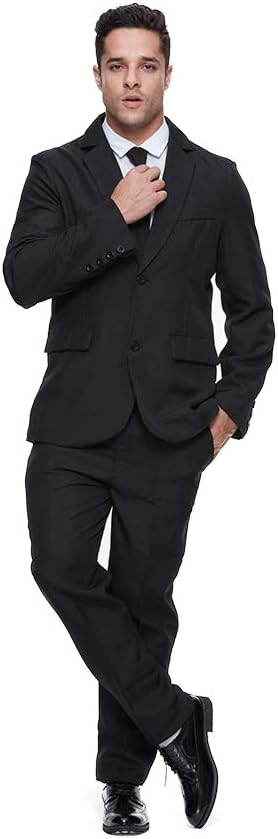 EraSpooky Mens Suits for Party Solid Color Leisure Suit Include Jacket Pants Tie