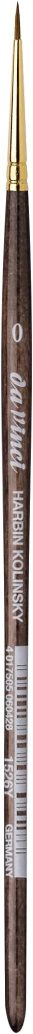 da Vinci Watercolor Series Paint Brush, Round Harbin Kolinsky Red Sable with Black Handle, Size 0 (1526Y-0)