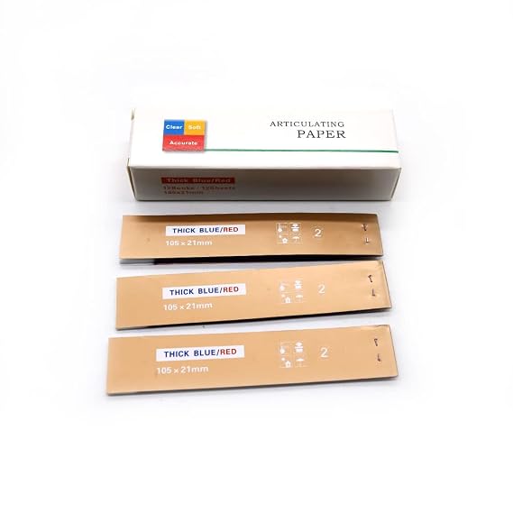 Dental Articulating Paper Blue/Red 12 books 144 Strips for Occlusal and Interproximal Adjustments