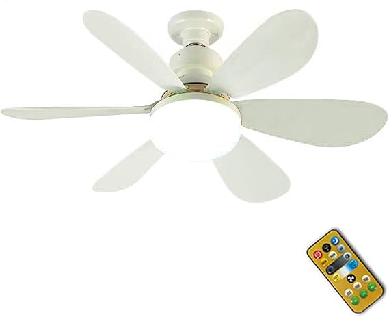 kajilai Ceiling Fan Light Home Use Remote Control Mini Fan Lamp Adjustable Color Temperature Dimmable Night Light 3 speed Wind Control 1H/2H/4H Timer