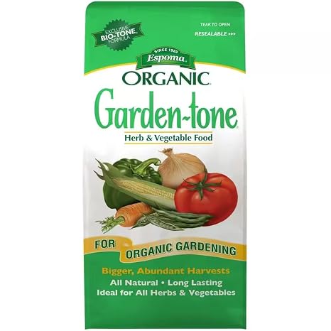 Espoma Organic Garden-Tone 3-4-4 Organic Fertilizer for Cool & Warm Season Vegetables and Herbs. Grow an Abundant Harvest of Nutritious and Flavorful Vegetables 4 lb. Bag - Pack of 2